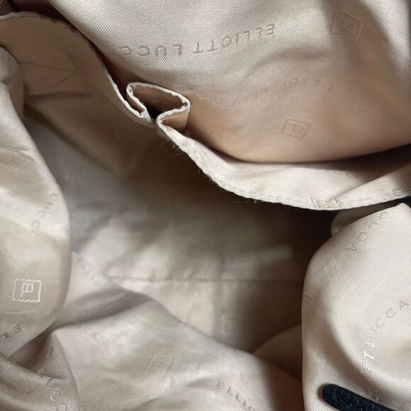 Elliott Lucca leather black medium shoulder bag braided strap gold tone accents - Picture 10 of 14